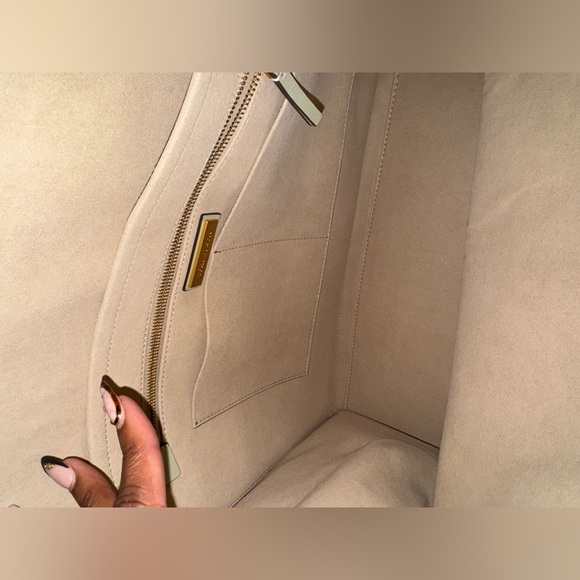 Tory Burch Cream, green and Brown Tote Bag - Picture 3 of 7